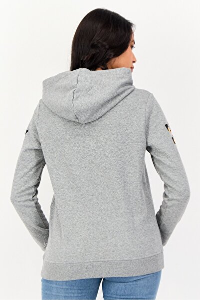 Vans Women Brand Logo Long Sleeve Hoodie, Grey