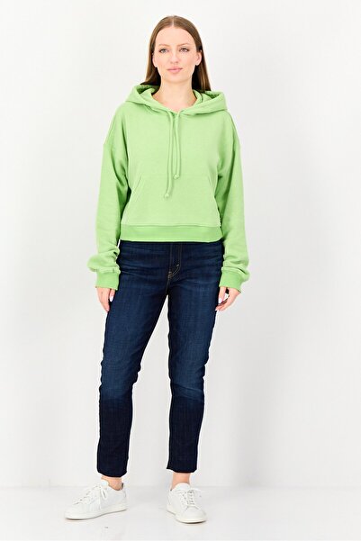NIA Women Plain Long Sleeve Hoodie, Green