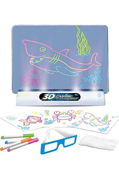 Yelajoy Children's 3D Drawing Board, With Light Function, 24.5 X 19 Cm, For Art Writing and Drawing