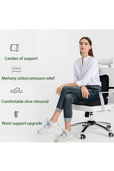 EHOME Seat Cushion & Lumbar Support Pillow for Office Chair, Car Seat Wheelchair Travel