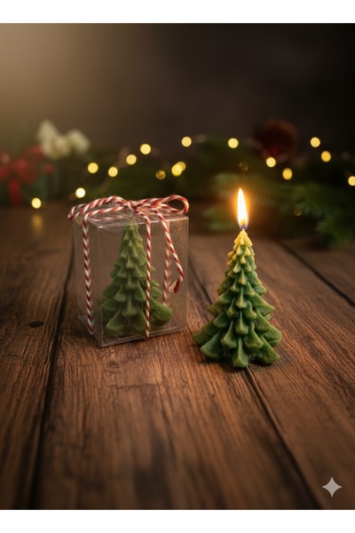 Neşeli Atölyem 10 cm Yılbaşıı Ağacı Dekoratif Mum