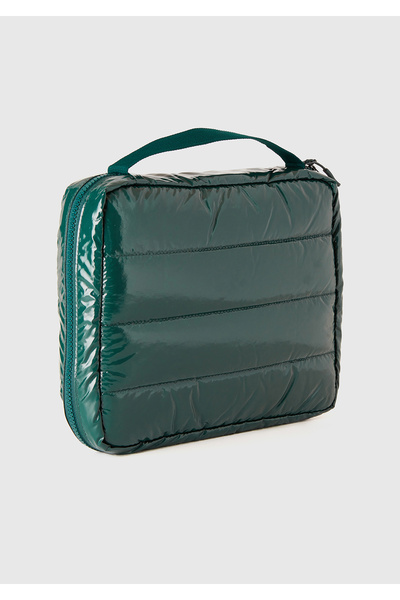 United Colors of Benetton Unisex Dark Green Padded Shiny Organizer Bag