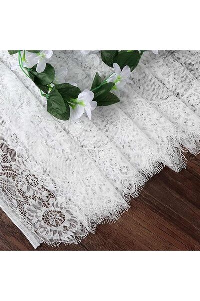 Yelajoy 4 Pack White Lace Table Runner Ivory Embroidered Boho Table Runner for Rustic Wedding Reception