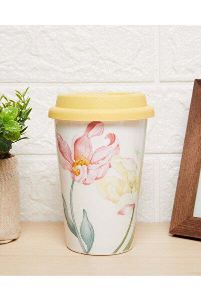 REDTAG كوب سفر أصفر مع غطاء سيليكون