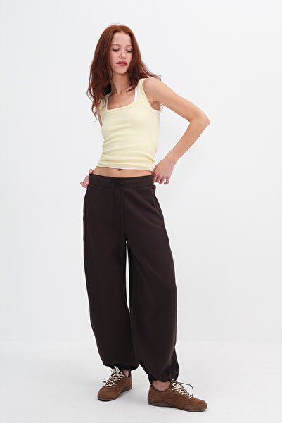 Addax Fleece-Lined Wide Leg Tracksuit Eşf12583