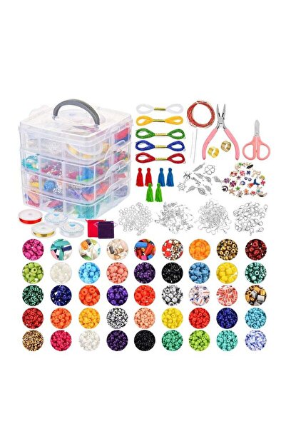Yelajoy مجموعة خرز أساور DIY مكونة من 4 طبقات، ألوان وأشكال متنوعة، تركيبة مج...