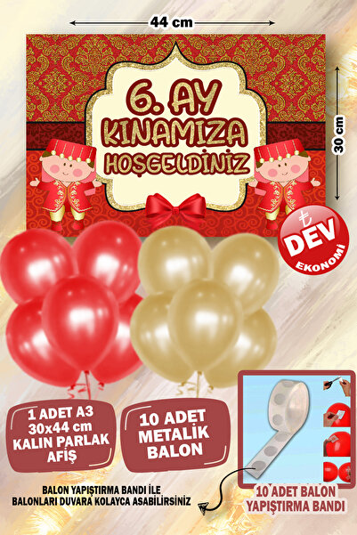 karanca parti süs 6 Ay Kınası Konsepti Süsleme Seti Bebek Kınası 10 Adet Balo...