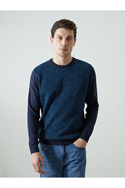 LC Waikiki Ανδρικό πλεκτό πουλόβερ με μακρυμάνικο σχέδιο LCWAIKIKI Classic Na...