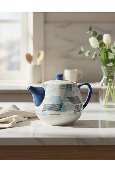 REDTAG إبريق شاي بطبعة هندسية زرقاء