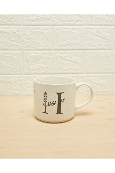 REDTAG White Printed Alphabet Mug