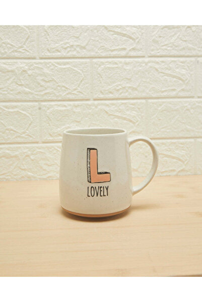 REDTAG كوب أبجدي أبيض مزجج - كبير