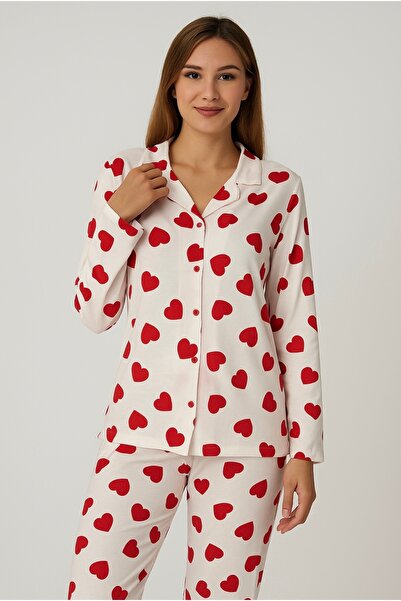 LOVENİSA Desenli polar kadın pijama takımı