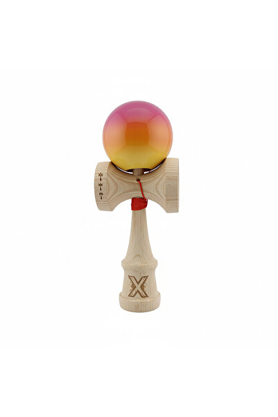 Berbis Kendama X Originala, Roz / Portocaliu / Galben, Profesionala, Cupe Mari, Super Sticky, Ata 55cm