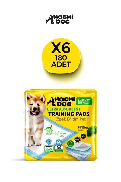 Hachi Dog Köpek Eğitim Pedi 60x90 5 Katman 180 Adet Yellow Pack