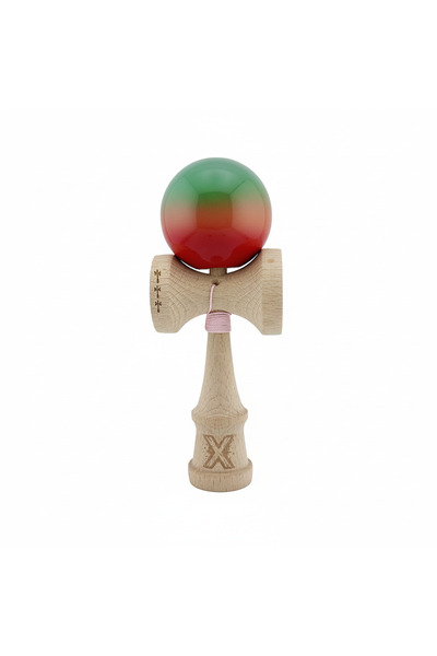Berbis Kendama X Originala, Rosu / Verde, Profesionala, Cupe Mari, Super Stic...