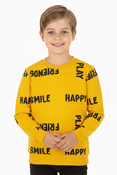 CRASSİ Male Child Swatshirt 2 Yarn Fleece-Lined Printed