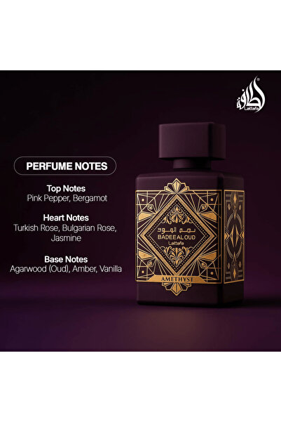 lattafa Lattafa Amethyst Oud Eau de Parfum Unisex Spray, 3.4 oz