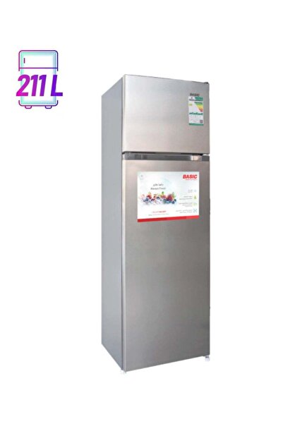 BASIC DOUBLE DOOR REFRIGERATOR 7.5CF/211L - DIRECT COOL - LED LIGHT - INSTANT COOL - SILVER - BRD-D2