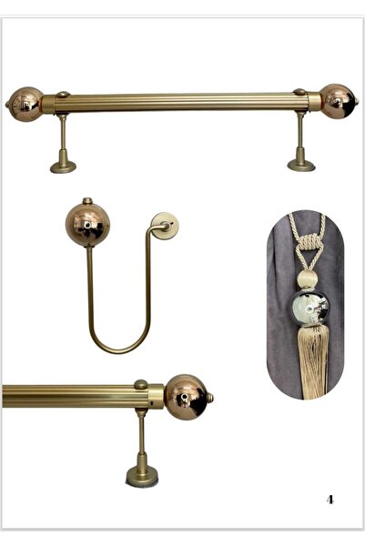 RUSTIKCIM ANTİK RUSTİK FON PERDE ASKISI TTMGOLD001-200 CM