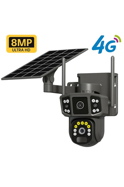 OEM IP Camera 4G/LTE Solar Panel, 8 MP, Two-Way Audio, Night Vision, Motion Detection - 8 F-4 G
