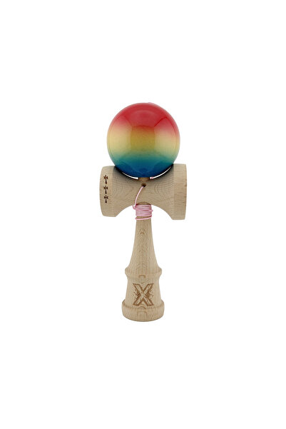 Berbis Kendama X Originala, Rosu / Galben / Albastru, Profesionala, Cupe Mari...