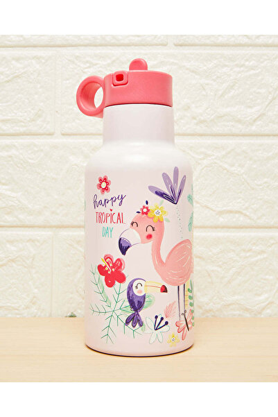 REDTAG White Printed Double Wall Vacuum Water Bottle