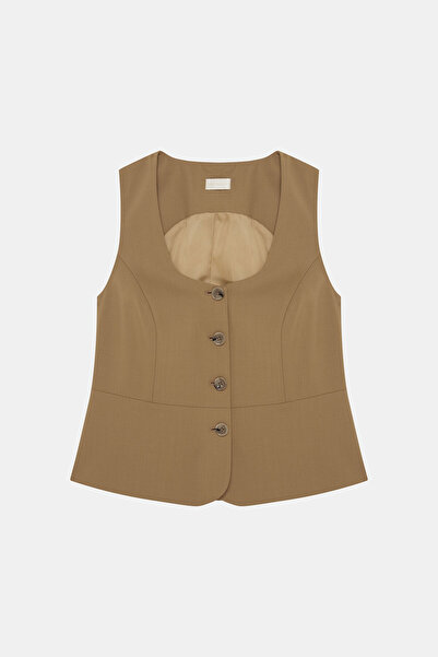 W Collection Camel Wool Vest