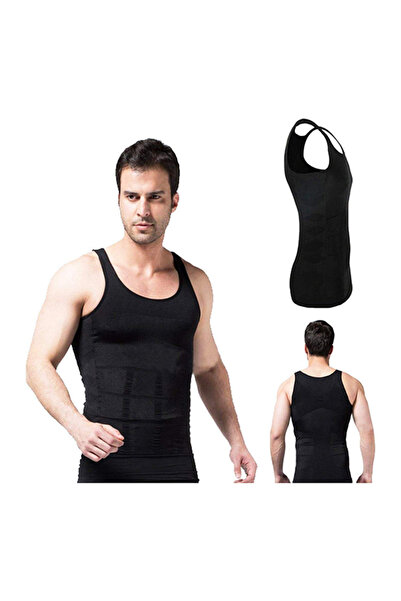 HALAMODO Men's Body Slimming Vest Sizing Slimmer Fit Muscle Tank Top Shapewear Gym Sports Wear