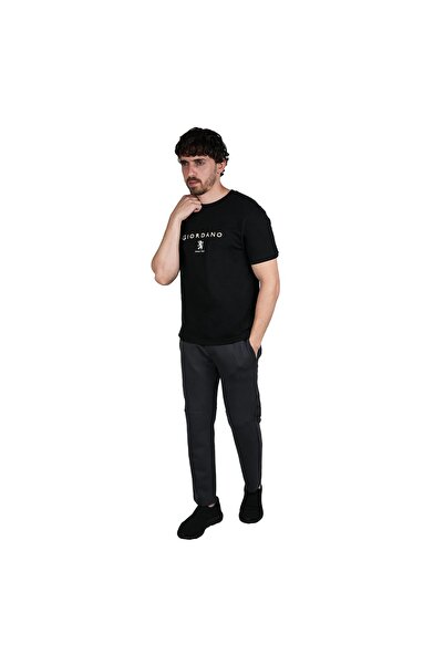 Giordano Men's Cotton Signature Print Slim Fit Tee