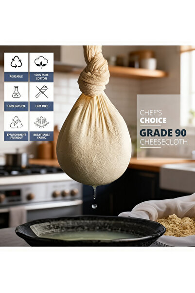 Generic 1Pc Grade 90 Cheesecloth - 100% Reusable Muslin (50*50cm) for Cooking/Straining/Cheese Making