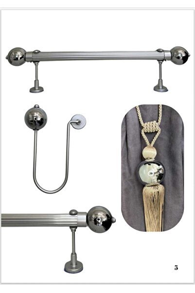 RUSTIKCIM ANTİK RUSTİK FON PERDE ASKISI TTMGÜMÜŞ001-250CM