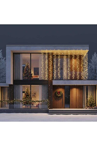 HOFF Perdea luminoasă de Crăciun, Hoff, 500 LED-uri, alb cald, 4 x 1 m, inter...