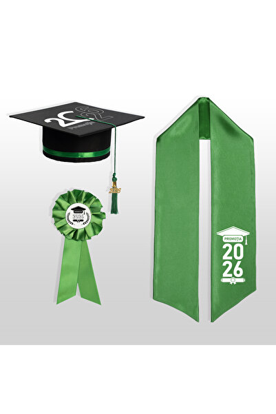 Toca Absolvire Graduation Set Cap, Scarf and Bow, Personalized 2026, Ceremony, End of Year, High School, College