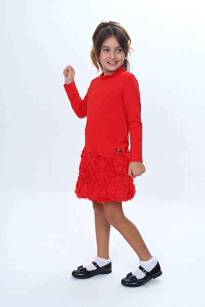 Toontoy Φόρεμα με βολάν για κορίτσια με τρισδιάστατα τριαντάφυλλα