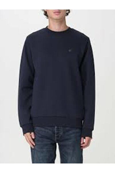 BOSS Men's Plain Model Crew Neck Long Sleeve Navy Blue1 Sweatshirt 50520302-406