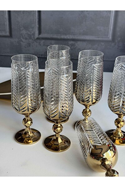 ROSSEV Manolya Leafy Gold 6-Pack Coffee Side Water Glass (180ml)