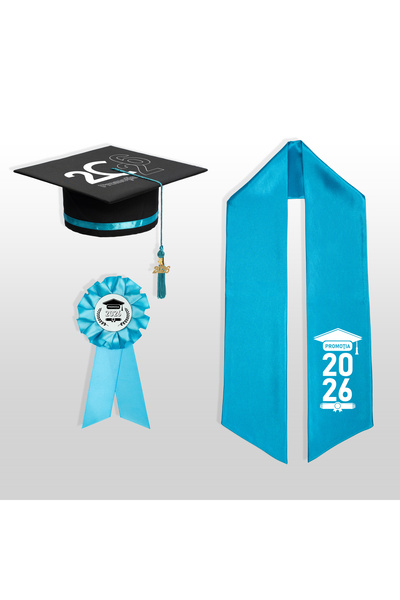 Toca Absolvire Graduation Set Cap, Scarf and Bow, Personalized 2026, Ceremony, End of Year, High School, College