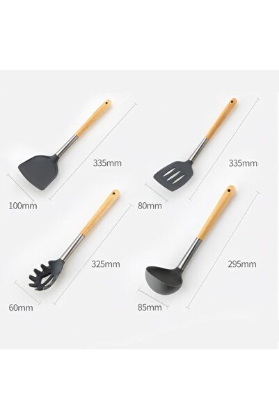 HALAMODO Gray 5-Piece Silicone Kitchen Utensils Set