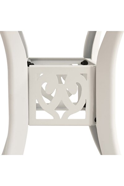 vidaxl Garden Table White 78x78x72 cm Cast Aluminium