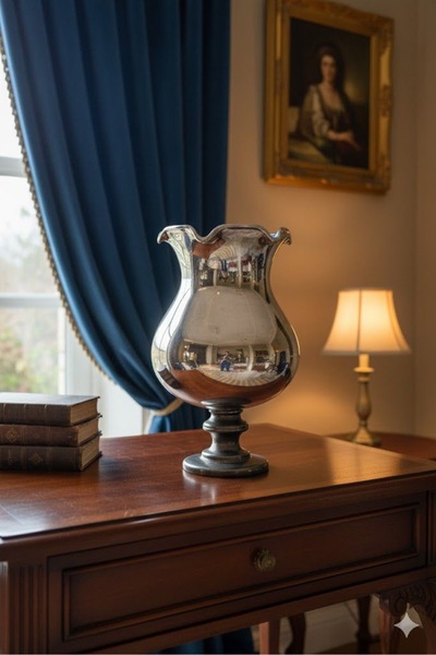 AKÇE Ayaklı Cam Vazo Lale Model Füme Ayaklı Cam Vazo (30 cm)