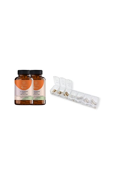 Qualiss 2 Packs of Q More Vitamin C, Zinc, Selenium, Propolis, Probiotic 2*60 Capsules + Weekly Pill Box