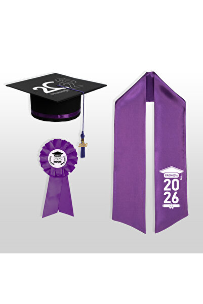 Toca Absolvire Graduation Set Cap, Scarf and Bow, Personalized 2026, Ceremony...