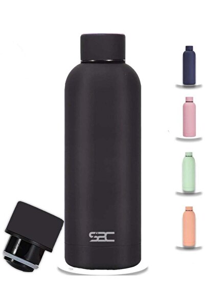 S2C زجاجة مياه معزولة من الفولاذ المقاوم للصدأ سعة 500 مل (أسود)