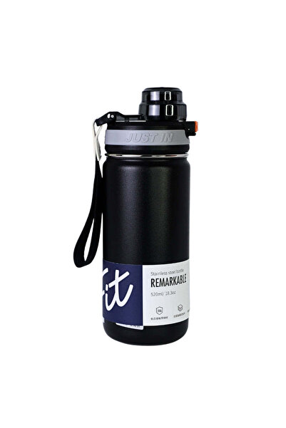 SAFECARE Sticlă de apă, 520 ml, mesaj „FIT”, neagră