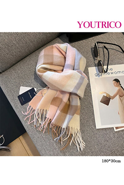 Youtrico وشاح منقوش من الصوف بنسبة 100% - غطاء شتوي دافئ للرجال والنساء، مقاس...