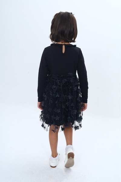 Toontoy Φόρεμα με βολάν για κορίτσια με γιακά 34 Floral τούλινο φόρεμα