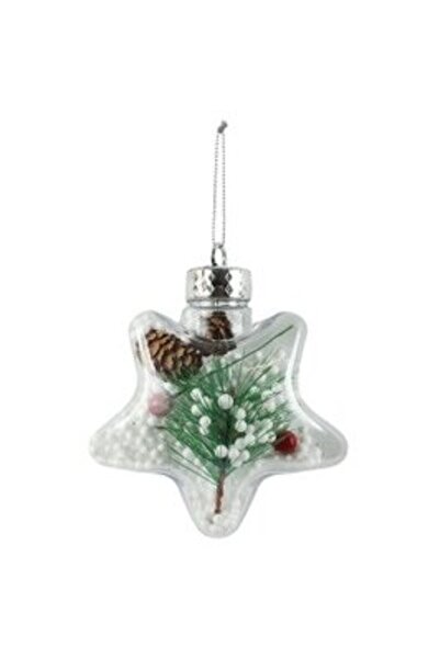 SHOPIENS Christmas bauble, white + red + green, SYDD-0330, 8 cm, plastic, round