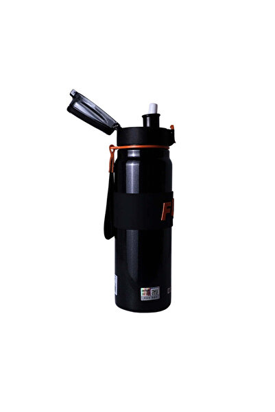 SAFECARE Sticlă de apă, 750 ml, mesaj „FUN+”, negru și portocaliu