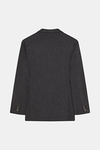 W Collection Black Fish Scale Patterned Relax Fit Jacket