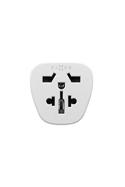 FIXED Universal Socket Adapter, Travel 2500W 10A Globally Compatible, EU Plug, Compact Design, White